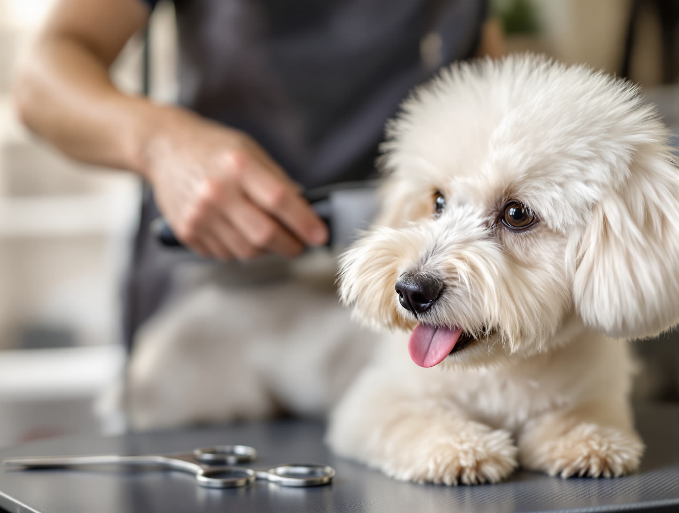 Professional dog brushing